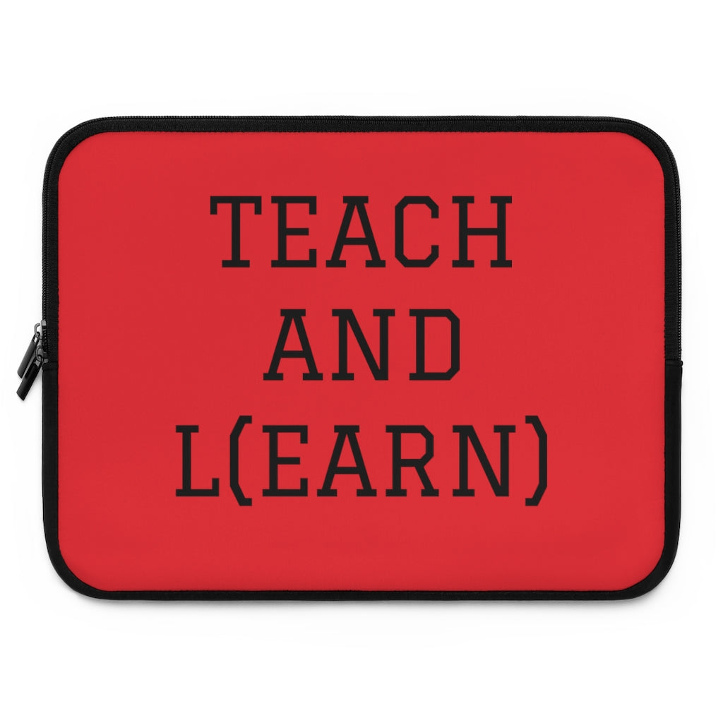 TEACH AND L(EARN) Laptop Sleeve (Red) - EDU HUSTLE