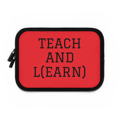 TEACH AND L(EARN) Laptop Sleeve (Red) - EDU HUSTLE