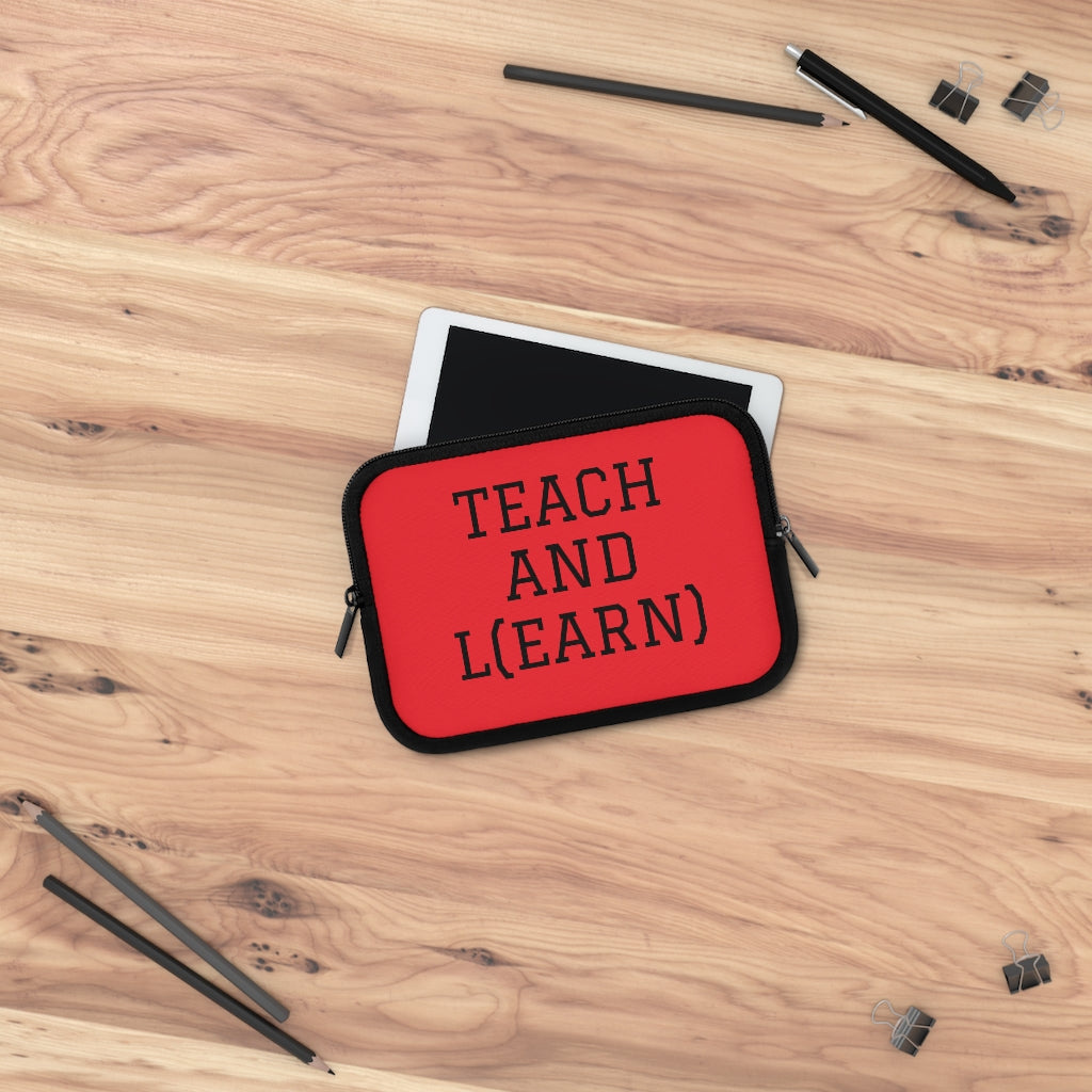 TEACH AND L(EARN) Laptop Sleeve (Red) - EDU HUSTLE