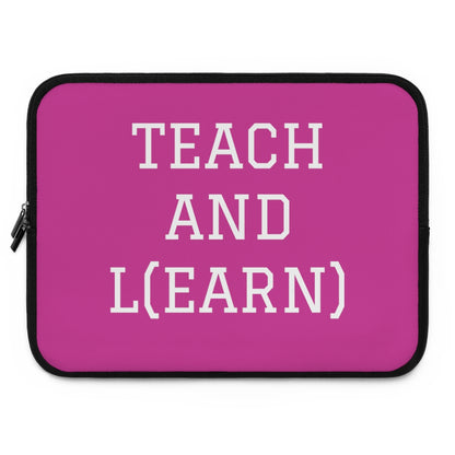 TEACH AND L(EARN) Laptop Sleeve (Pink/White) - EDU HUSTLE