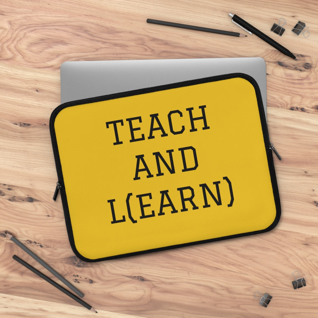 TEACH AND L(EARN) Laptop Sleeve (Yellow) - EDU HUSTLE