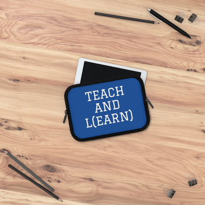 TEACH AND L(EARN) Laptop Sleeve (Blue/White) - EDU HUSTLE