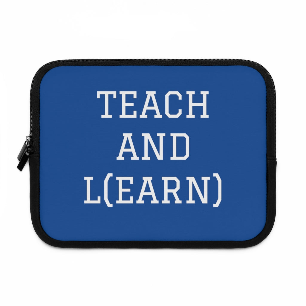 TEACH AND L(EARN) Laptop Sleeve (Blue/White) - EDU HUSTLE